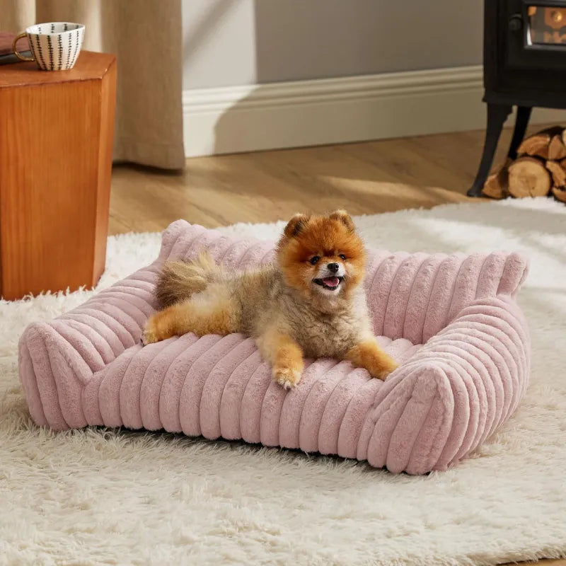 Fluffy Cat Couch Bed - Cozy Indoor Pet Sofa