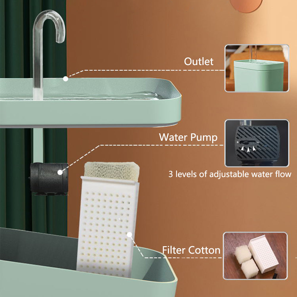 Modern automatic cat water fountain with adjustable pump and replaceable filter cotton for clean hydration