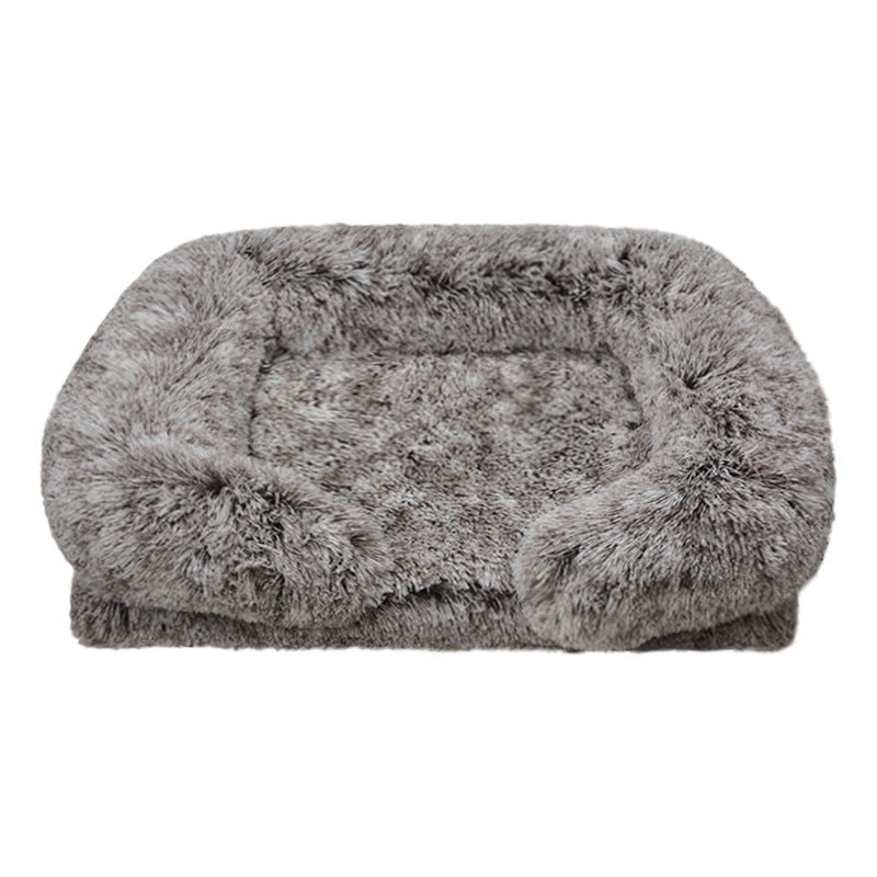 Luxury plush removable and washable pet bed with soft texture for cozy indoor comfort and modern style