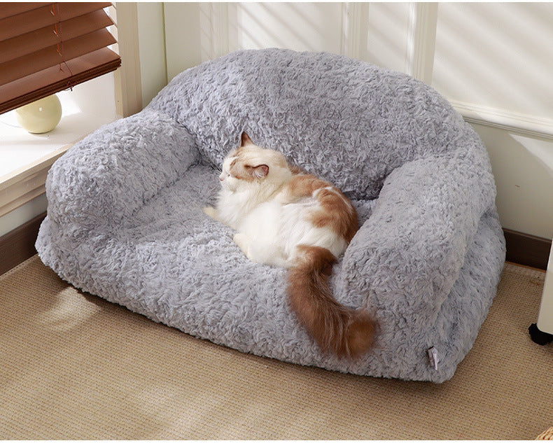 Plush Pet Sofa Cushion - Durable Indoor Lounge Pad